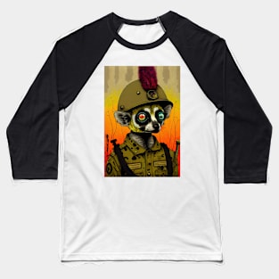 Lemur Soldier in Uniform Baseball T-Shirt